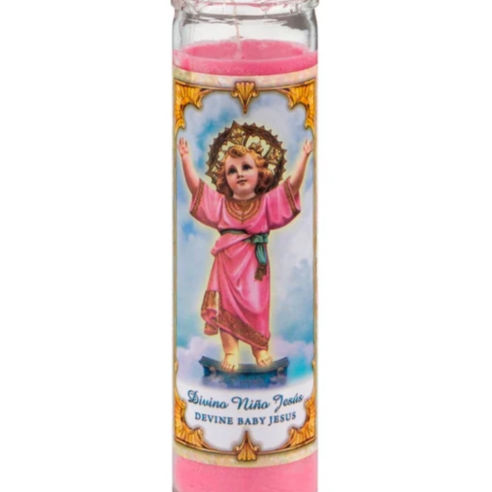 Vintage Divine Baby Jesus Pink Prayer Candle 2009 a lot of 2 Made In USA